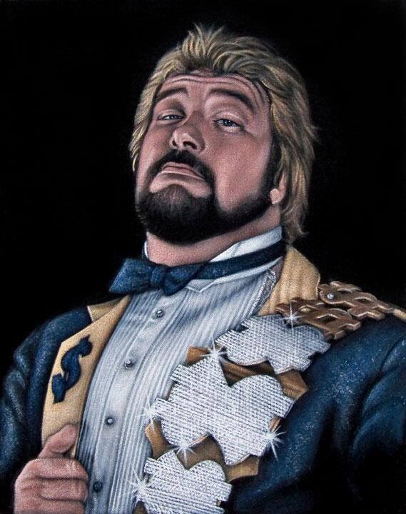 Cartoon sketch of Million Dollar Man Ted DiBiase