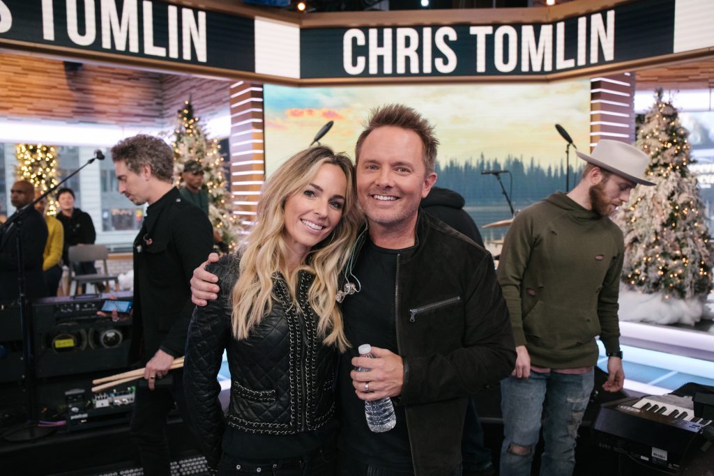 Chris Tomlin and his wife at Good Morning America