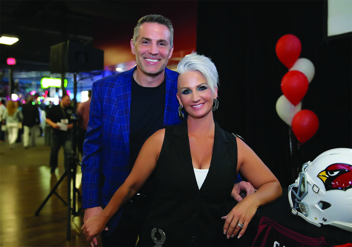 NFL Hall of Fame quarterback Kurt Warner and his wife as featured on the Jesus Calling podcast